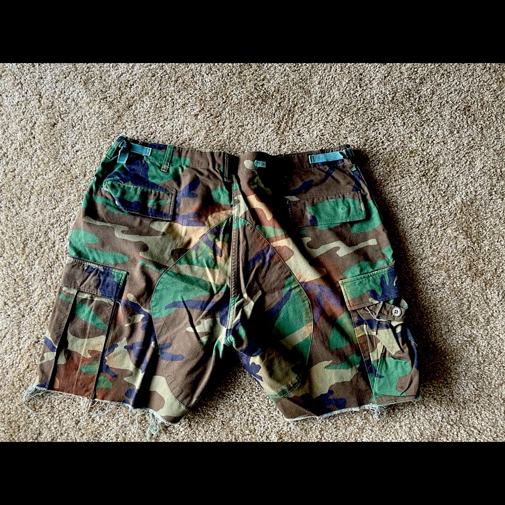 Camo shorts, purchased from Urban Outfitters.